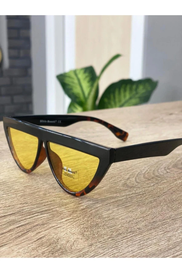 MARMORİS Üstü Düz Cat Eye Uv 400 Güneş Gözlüğü Unisex Gözlük MAR-0082 - 2