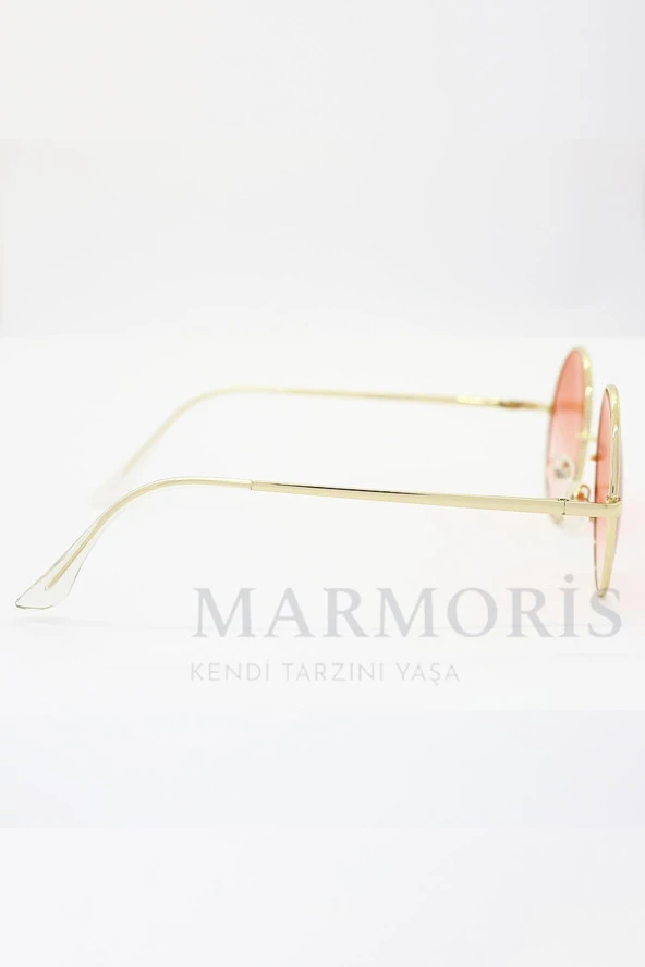 MARMORİS Yuvarlak Şeker Renkli Kadın Güneş Gözlüğü Uv400 Pembe MAR-0076-2 - 4