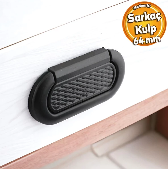 Midas Kulp Mobilya Mutfak Dolabı Çekmece Dolap Kulpları Kapak Kulpu Kulbu Siyah 64 mm Metal