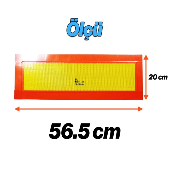 Tüvtürk 1 ÇİFT METAL LEVHA Uyumlu E37 Tır Kamyon Dorse Kasa Çekici Arkası Reflektörlü Fosforlu - 3