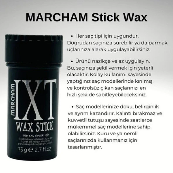 Marcham Saç Şekillendirici Stick Wax For Men - Resim 2