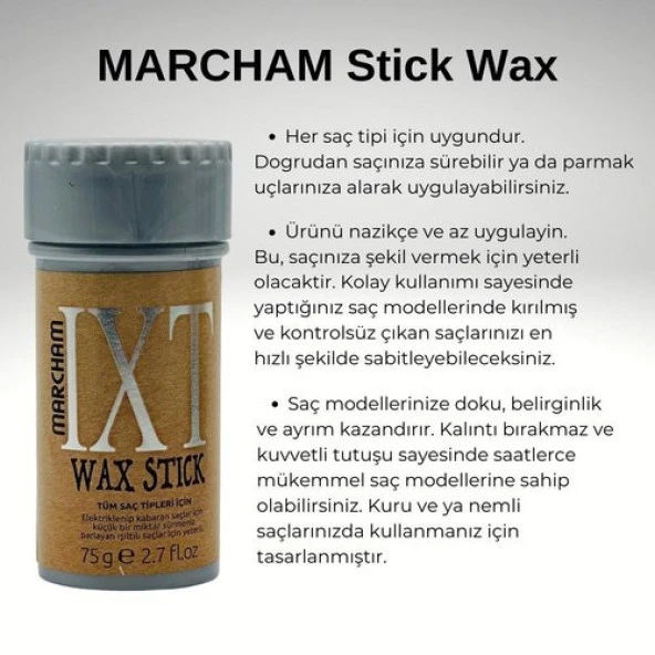 Marcham Stick WAX 75 gr - Bayanlar İçin x 6 Adet - Resim 4