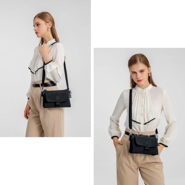 Smart Bags Krinkıl Kumaş Askılı Kadın Çantası 1147 Ten - 4