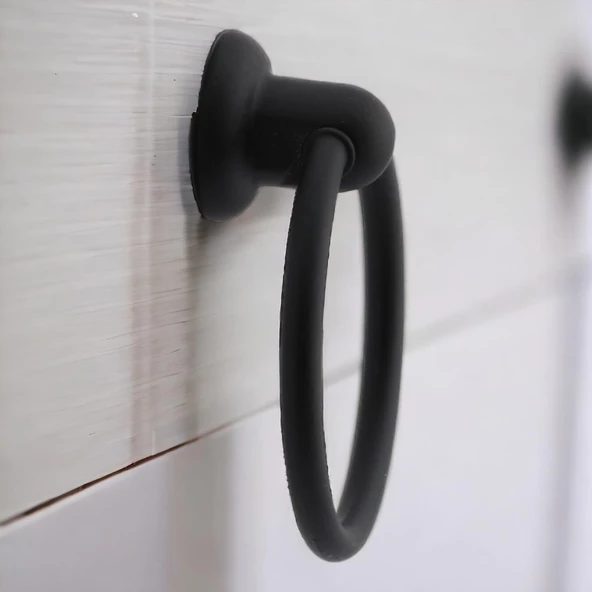 Halka Düğme Sarkaç Siyah Kulp Mobilya Mutfak Dolabı Çekmece Dolap Kulpları Kapak Kulpu Kulb Metal - Resim 3