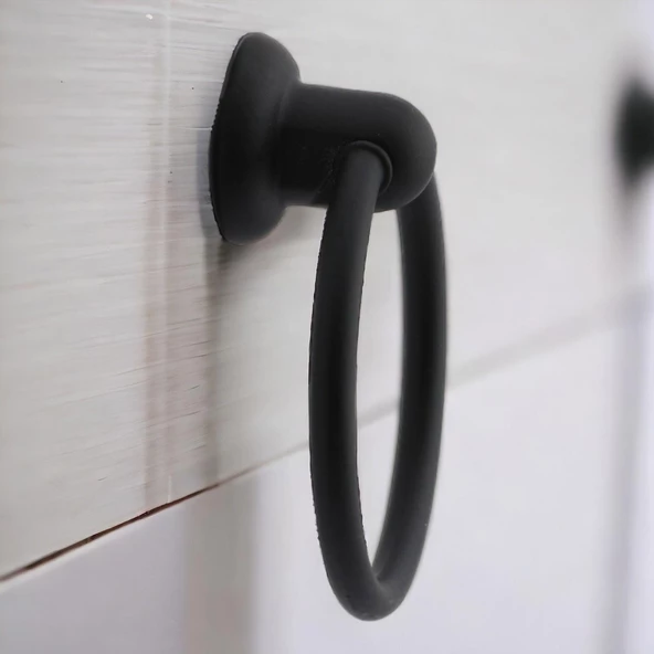 Halka Düğme Sarkaç Siyah Kulp Mobilya Mutfak Dolabı Çekmece Dolap Kulpları Kapak Kulpu Kulb Metal - Resim 6