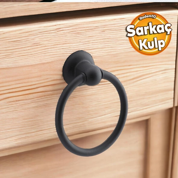 Halka Düğme Sarkaç Siyah Kulp Mobilya Mutfak Dolabı Çekmece Dolap Kulpları Kapak Kulpu Kulb Metal