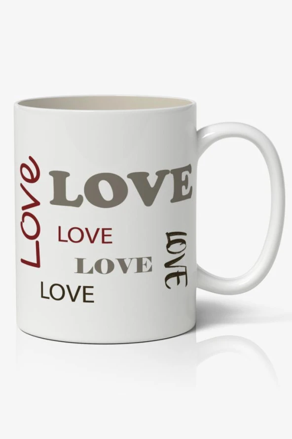 Love Baskılı Kupa Bardak Kahve Kupa Bardak ürün görseli
