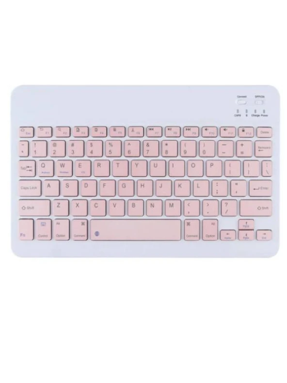 Wenn Tab 8" Uyumlu Kablosuz Bluetooth Şarj Edilebilir Mini Q Klavye Mouse Seti - Pembe - 2