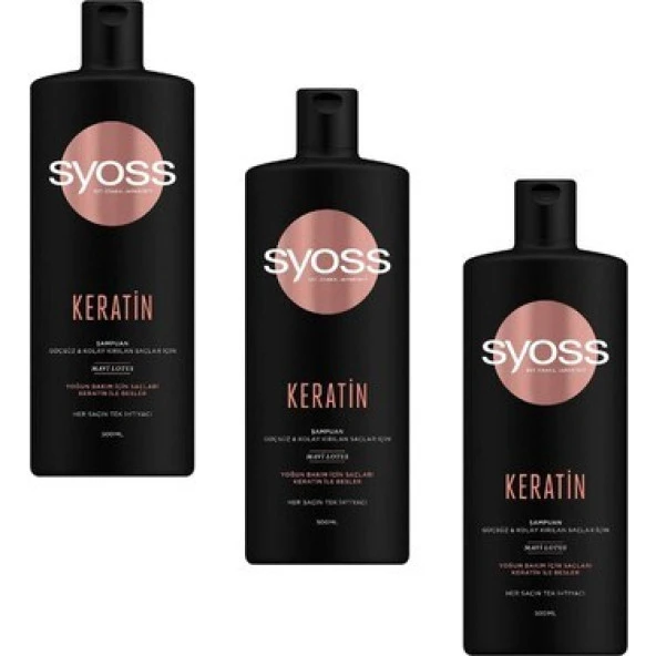 Syoss Keratin Mükemmelliği Şampuan 3 x 500 ML