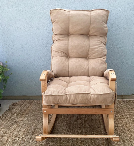 Reyo Santorini Kapitoneli Tv Koltuğu Baba Koltuğu Sallanan Sandalye Emzirme Koltuğu Dinlenme Koltuğu Bej - 3