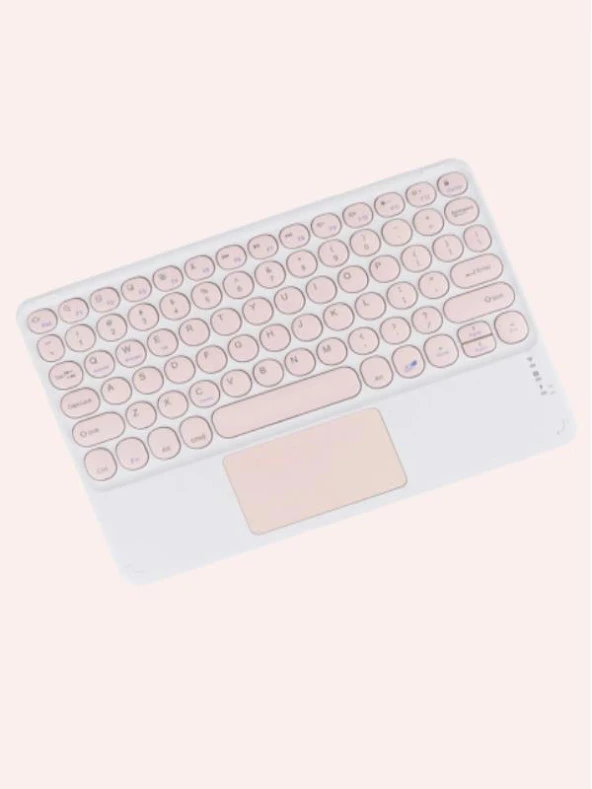 Wenn Tab 8" Uyumlu Kablosuz Bluetooth Şarj Edilebilir Mini Q TouchPad'li Klavye - Resim 3