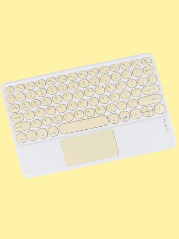 Wenn Tab 8" Uyumlu Kablosuz Bluetooth Şarj Edilebilir Mini Q TouchPad'li Klavye - Resim 4