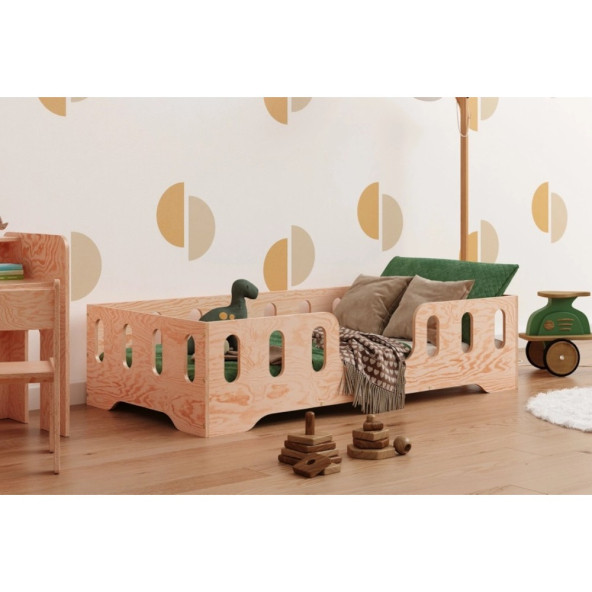 Montessori Yatak Doğal Ahşap Yatak Bebek Ve Çocuk Karyola