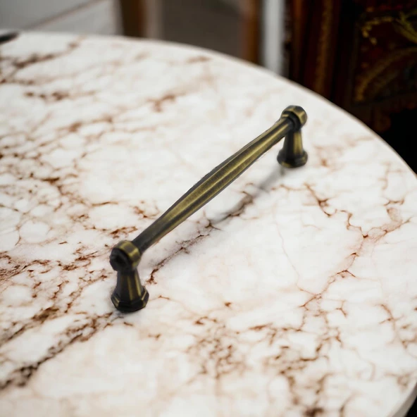 Sütun Eskitme Antik Sarı 128 mm Metal Mobilya Mutfak Çekmece Dolap Dolabı Kulpu Kulbu Kulpları - 5