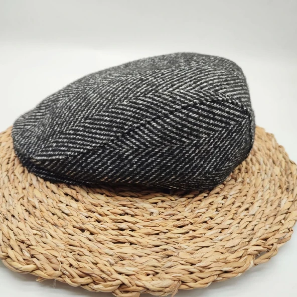 Kırçıllı Model Siyah Renk Klasik Erkek Kasket - 12