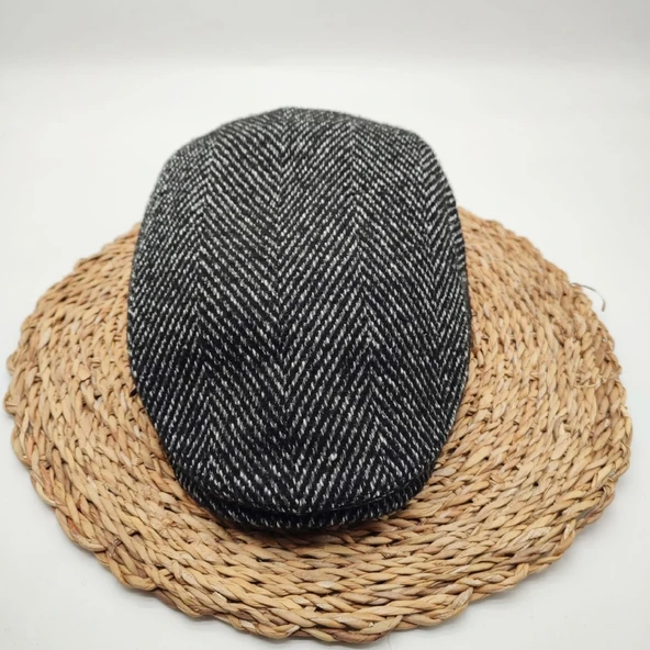 Kırçıllı Model Siyah Renk Klasik Erkek Kasket - 5