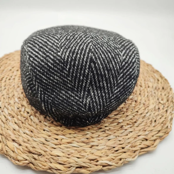 Kırçıllı Model Siyah Renk Klasik Erkek Kasket - 7