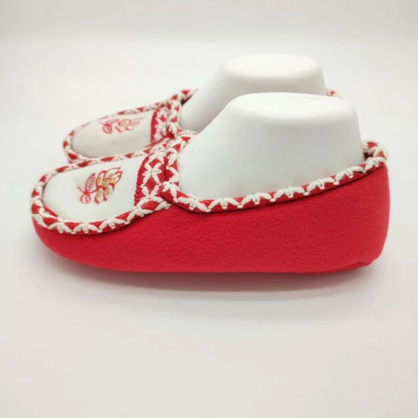 Çift Renk Örme Dikişli Çiçek Desenli Kadın Patik Turuncu renk - 4