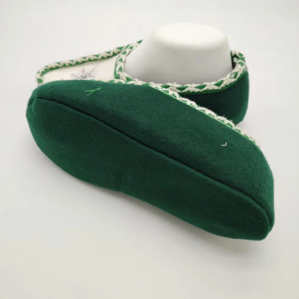 Çift Renk Örme Dikişli Desenli Kadın Patik Yeşil renk - 5