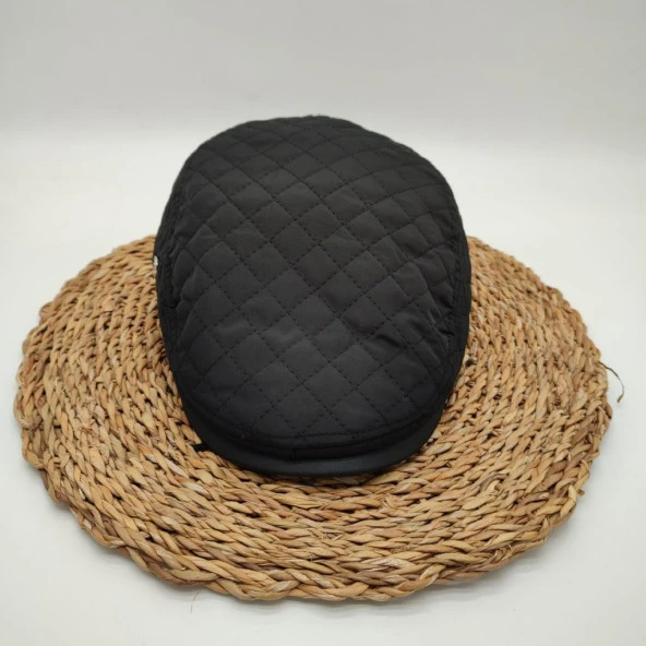 Kare Dikişli Erkek Kasket Siyah Renk - 5