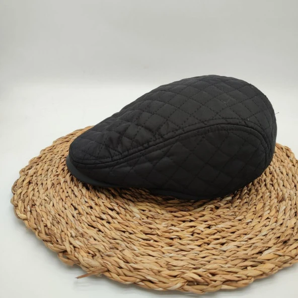 Kare Dikişli Erkek Kasket Siyah Renk - 7