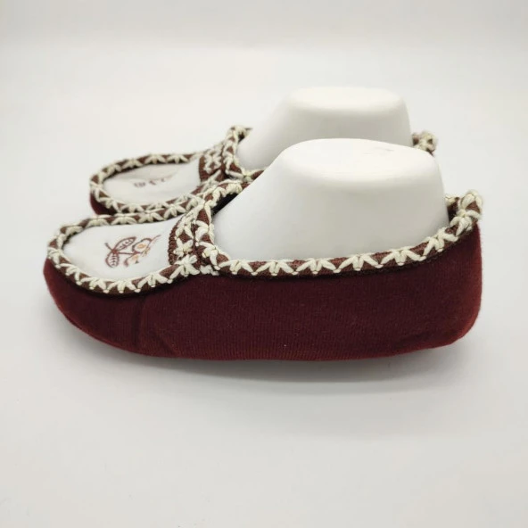 Çift Renk Örme Dikişli Çiçek Desenli Kadın Patik Kahve renk - 8