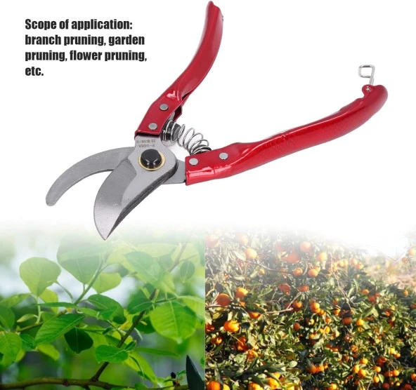 Budama Makası 210 Mm Yedek Yaylı Metal Saplı Budama Makası 21 Cm Boyunda - 6