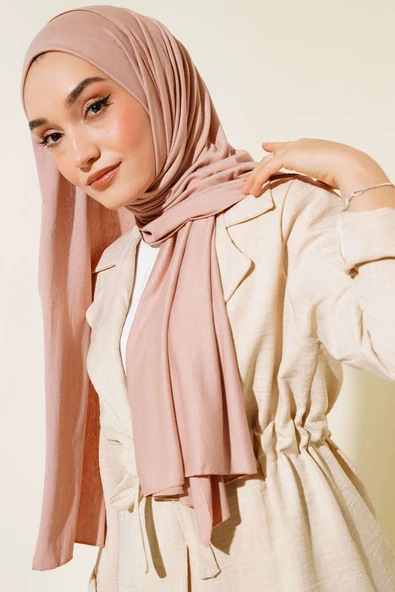 Düz Penye Şal Gül Pembe - Resim 2