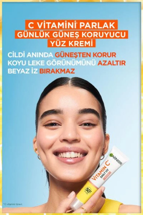 Garnier C Vitamini Parlak Günlük Güneş Koruyucu Fluid Yüz Kremi Görünmez Doku 50 Spf 40 ml - 6