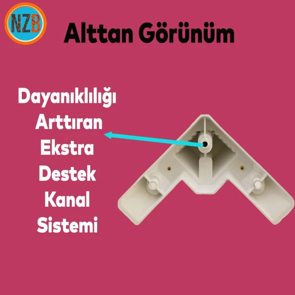 Mobilya Kanepe Çekyat Sehpa TV Ünitesi Koltuk Ayağı Baza Ayak 12 cm Beyaz Altın - Resim 3