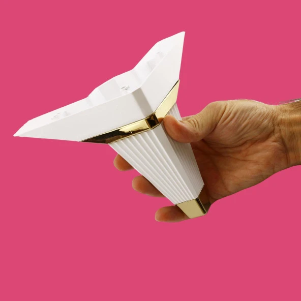 Mobilya Kanepe Çekyat Sehpa TV Ünitesi Koltuk Ayağı Baza Ayak 12 cm Beyaz Altın - Resim 7