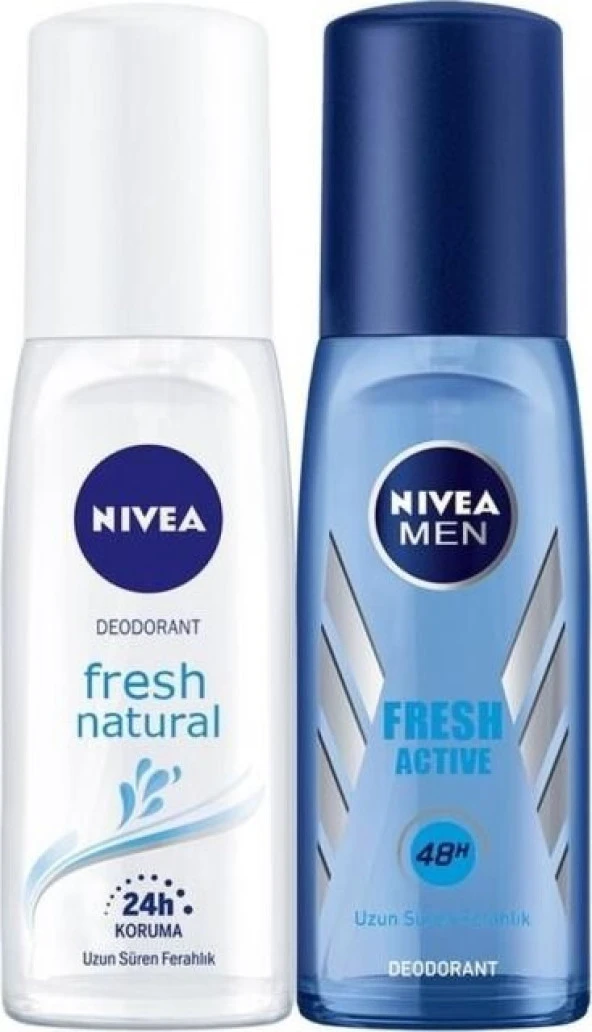 Nivea Pump Deodorant Aile Paketi,Pump Sprey Fresh Kadın Deodorant 75 ml,Men Pump Sprey Fresh Erkek D