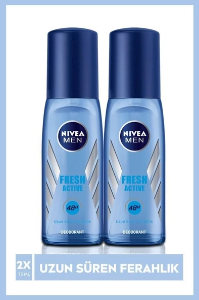 Nivea Men Erkek Pump Sprey Deodorant Fresh Active  Ter ve Ter Kokusuna Karşı 48 Saat Deodorant Korum