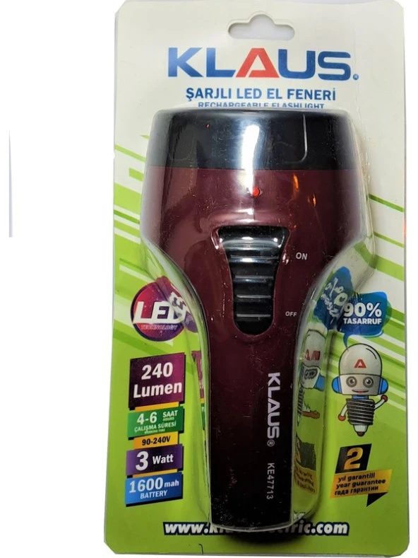 Klaus Şarjlı LED El Feneri KE47713 - 2