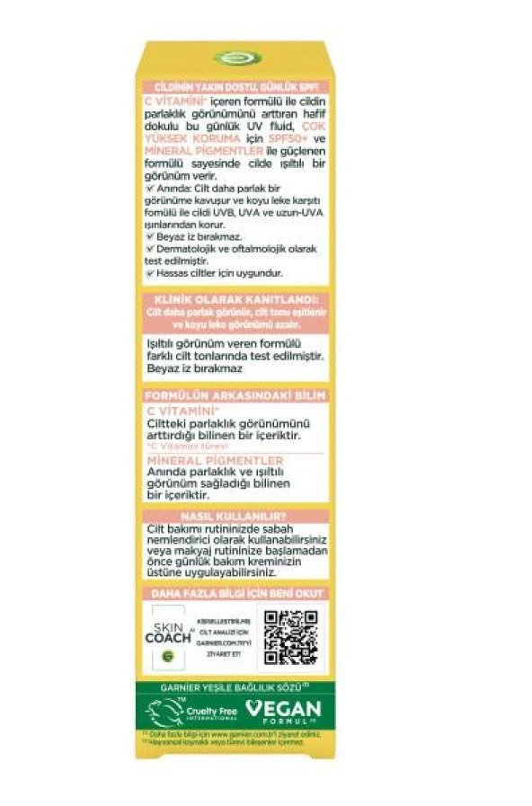 Garnier C Vitamini Parlak Günlük Güneş Koruyucu Fluid Yüz Kremi 50 Spf 40 ml - 2
