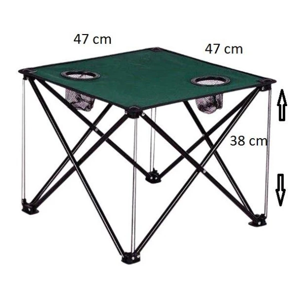Katlanabilir Kamp Piknik Bahçe Masası Yeşil - Resim 3