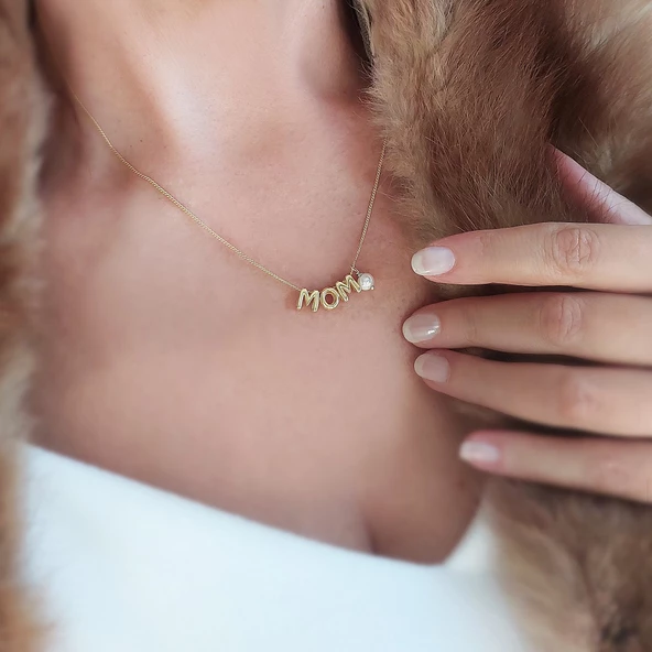 Vaoov 925 Ayar Gümüş İncili İsim Kolye - Resim 3