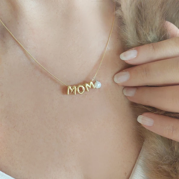 Vaoov 925 Ayar Gümüş İncili İsim Kolye - Resim 7