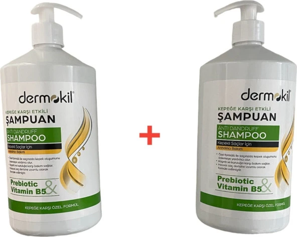 Dermokil Prebiotic Vitamin B5 Şampuan  Seti Sette 2 Adet 1000 ML Şampuan Mevcuttur