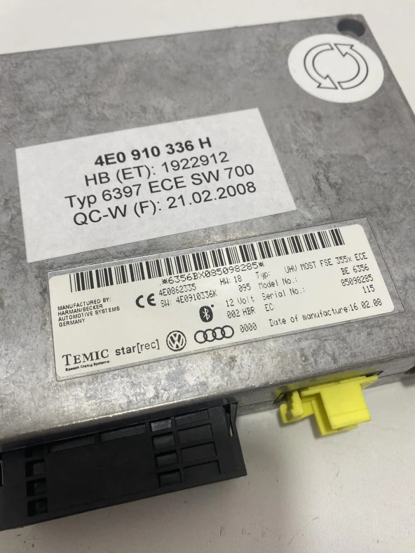 Audi Bluetooth Kontrol Modülü 4E0910336H 4E0862335 - 4