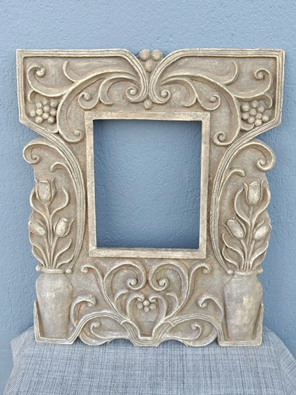 Dekoratif Oyma Desenli Mermer Çerçeve 41x51cm 004 - 2
