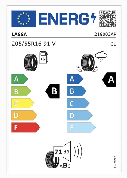 Lassa 205/55R16 91V Revola B-A-71 Yaz Oto Lastiği (Üretim Yılı: 2024)