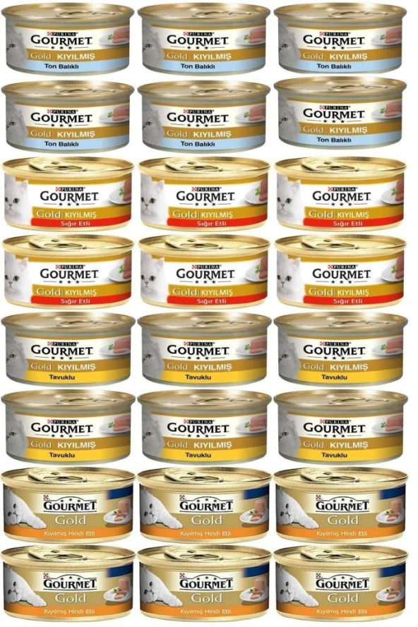 Gourmet Karışık Kıyılmış Konserve Yetişkin Kedi Yaş Maması 24 X 85 G