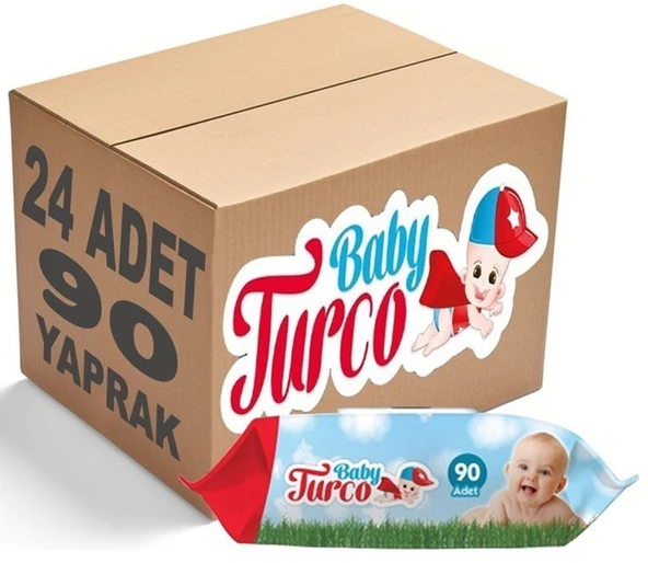 Baby Turco Islak Havlu Mendil Klasik 90 Yaprak 27 Li Set Plastik Kapaklı 2430 Yaprak - 1
