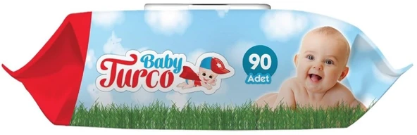 Baby Turco Islak Havlu Mendil Klasik 90 Yaprak Plastik Kapaklı Tekli Pk