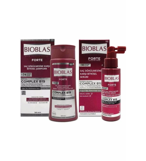 Bioblas Forte Saç Dökülmesine Karşı Bitkisel Serum 100 Ml & Şampuan 360 Ml