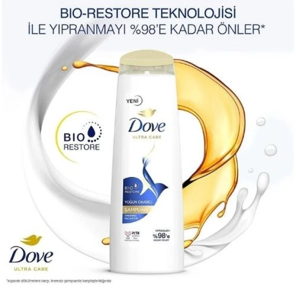 Dove Saç Bakım Şampuanı Yoğun Onarıcı Yıpranmış Saçlar İçin 350 ml - 2