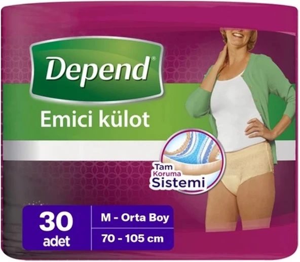 Depend Emici Külot Hasta Bezi Medium - Orta Kadın (30 Adet) ürün görseli 1