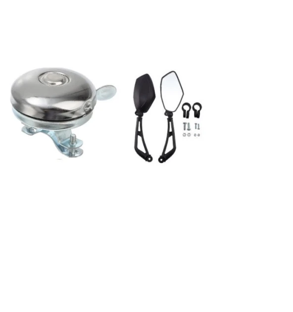 BİSİKLET KROM ZİL & KELEPÇELİ AYNA SET