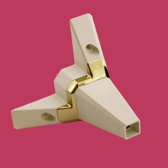 Mobilya Kanepe Çekyat Sehpa TV Ünitesi Koltuk Ayağı Baza Ayak 12 cm Krem Altın - Resim 3